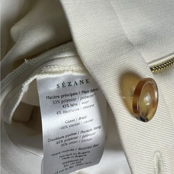 Sezane White Fabric Detail Pants - Picture 2 of 8